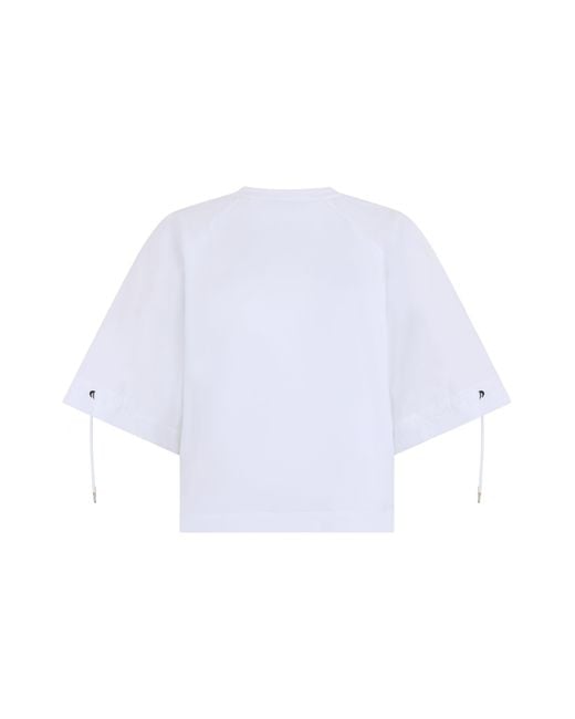 Max Mara White Short T-Shirt With Laces