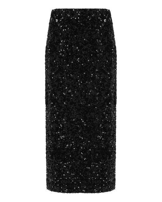 Vince Black Midi Skirt With Sequins
