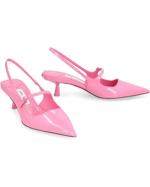 Jimmy Choo Pink Solid Pointed Toe Pumps