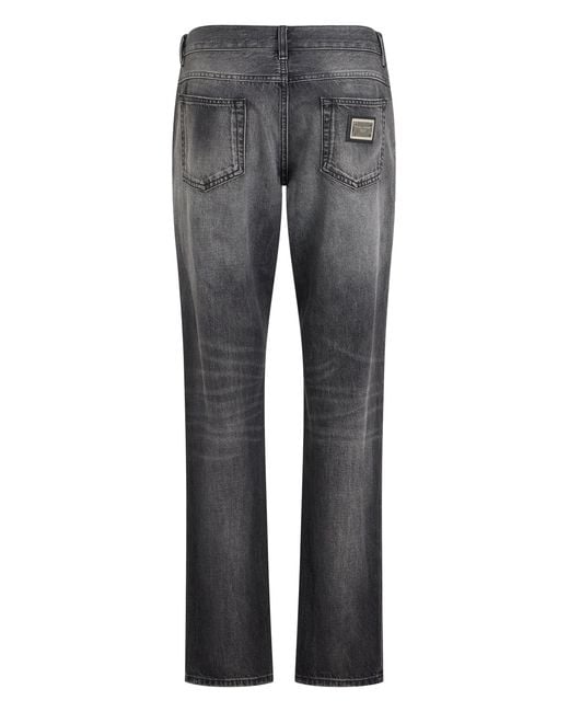 Dolce & Gabbana Gray Straight Jeans for men