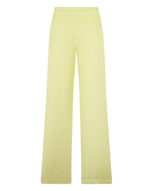 120% Lino Yellow Straight Leg Linen Pants