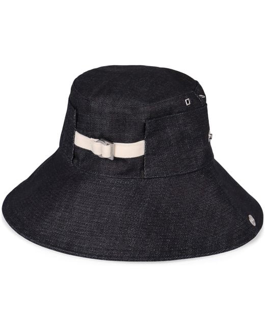 Jacquemus Black La Croisière 'The De-Nîmes' Denim Bucket Hat for men