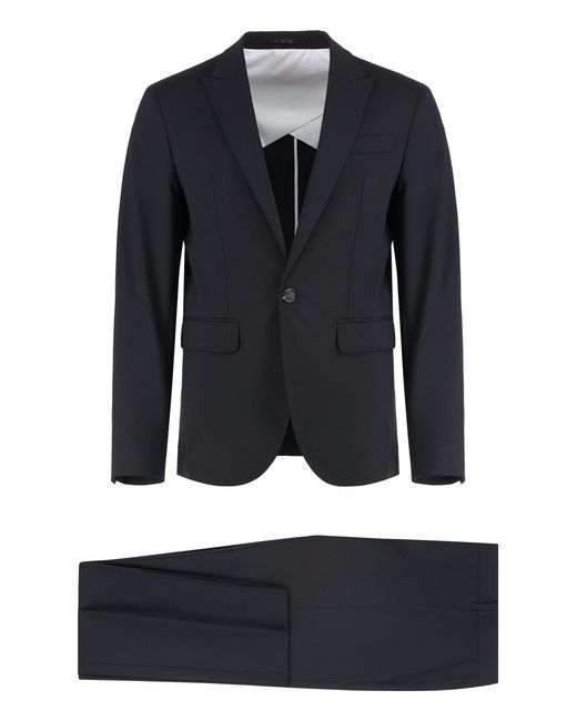 DSquared² Black Virgin Wool Two-Piece Suit for men