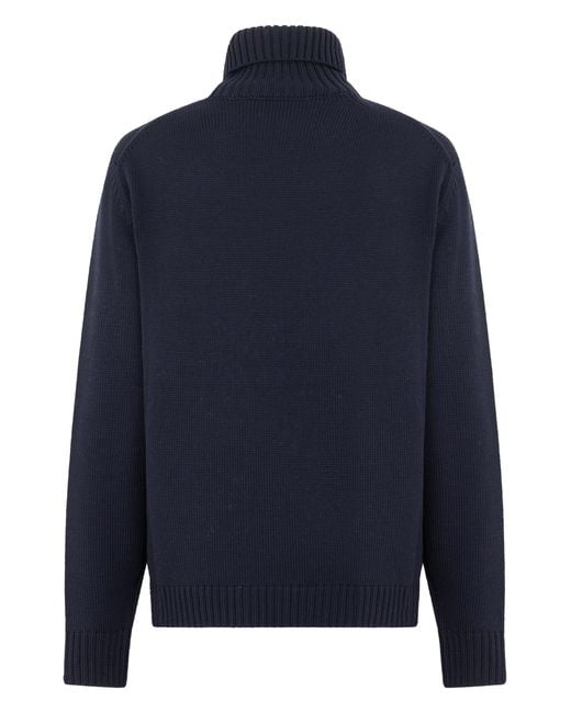 Slowear Blue Sweater With High Collar for men