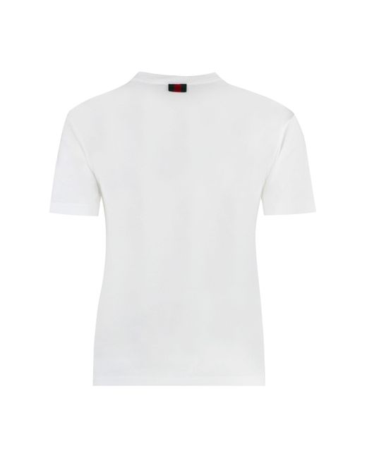 T-shirt girocollo in cotone di Gucci in White