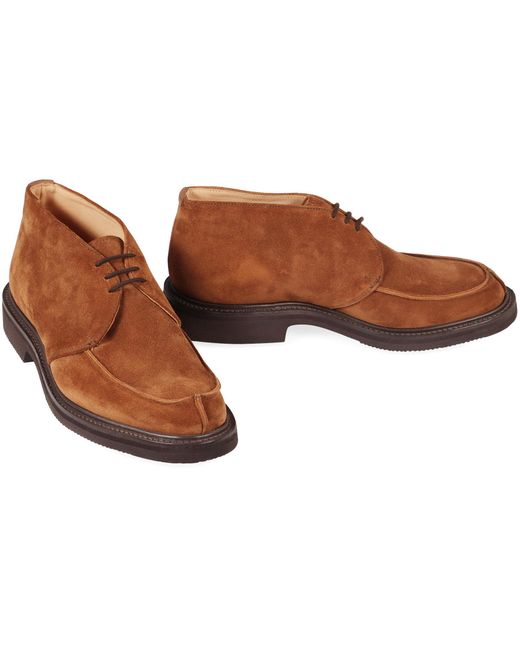 Stringate David in suede di Tricker's in Brown da Uomo