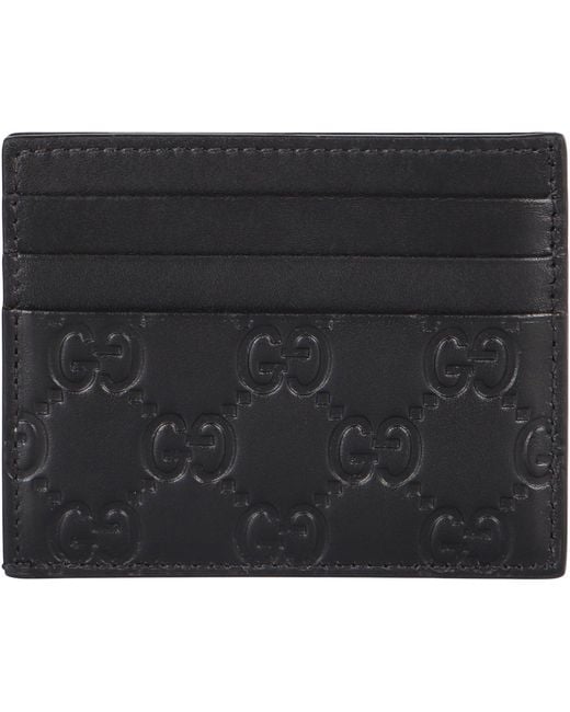 Gucci Black Card Holder Gg Emblem for men