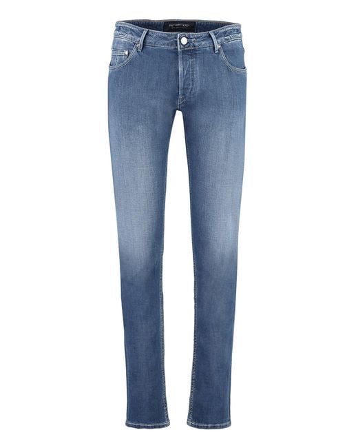 handpicked Blue 5-Pocket Straight-Leg Jeans for men