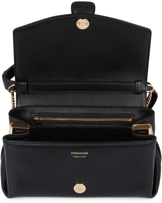 Ferragamo Black Leather Crossbody Bag