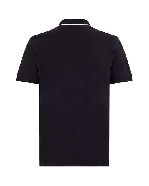 Boss Black Cotton Polo With Zip for men