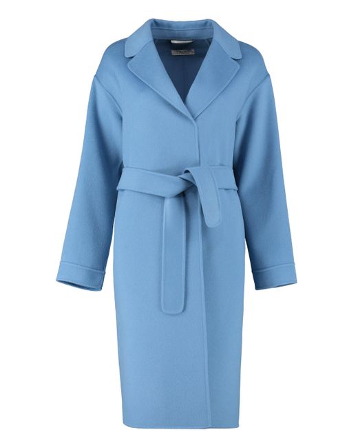 Max Mara Ada Virgin Wool Coat in Blue - Lyst