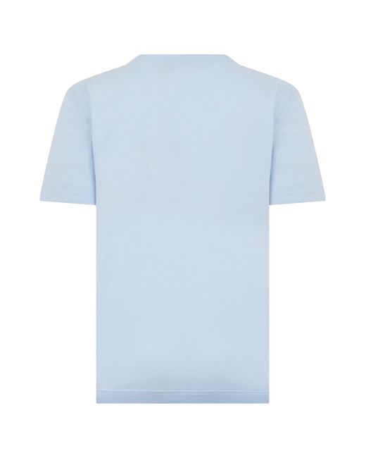 Dolce & Gabbana Blue Cotton T-Shirt With Embroidery
