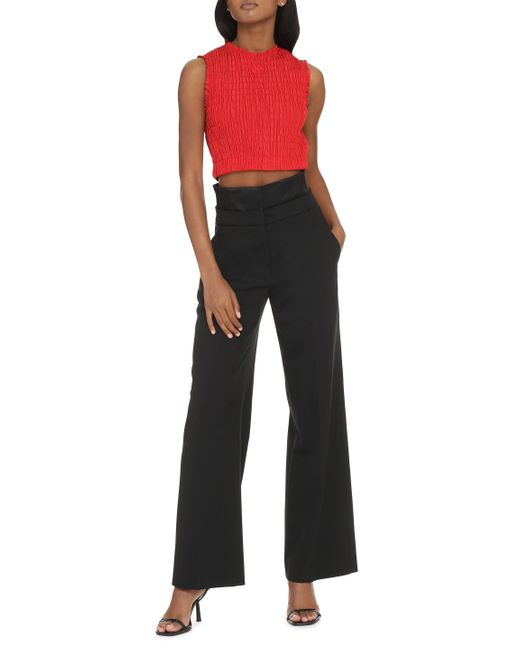 Patou Red Technical Fabric Crop Top