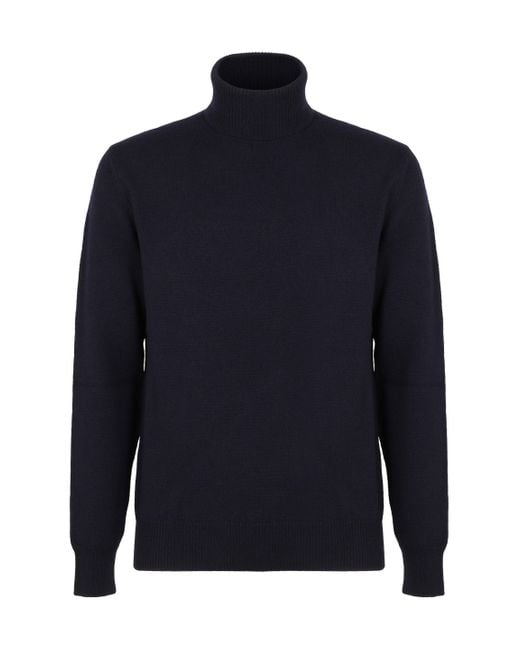 Maglione dolcevita in lana vergine di Slowear in Blue da Uomo
