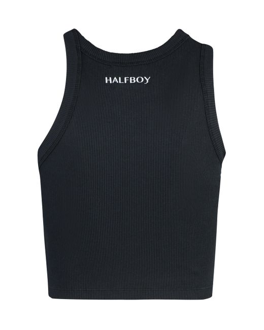 Halfboy Black Cotton Tank Top