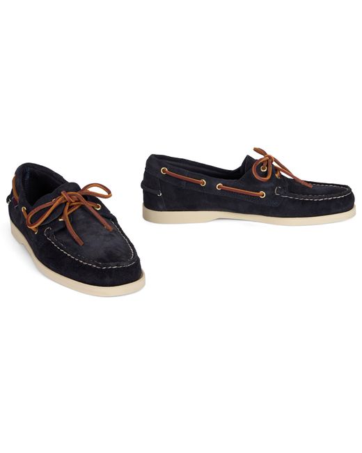 Sebago Blue Portland Leather Boat Shoes for men