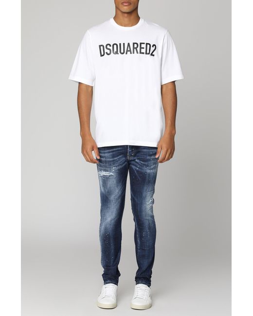 DSquared² White Logo Cotton T-Shirt for men