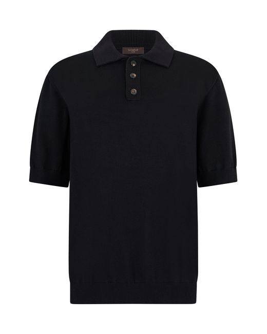 Slowear Black Cotton Knit Polo for men