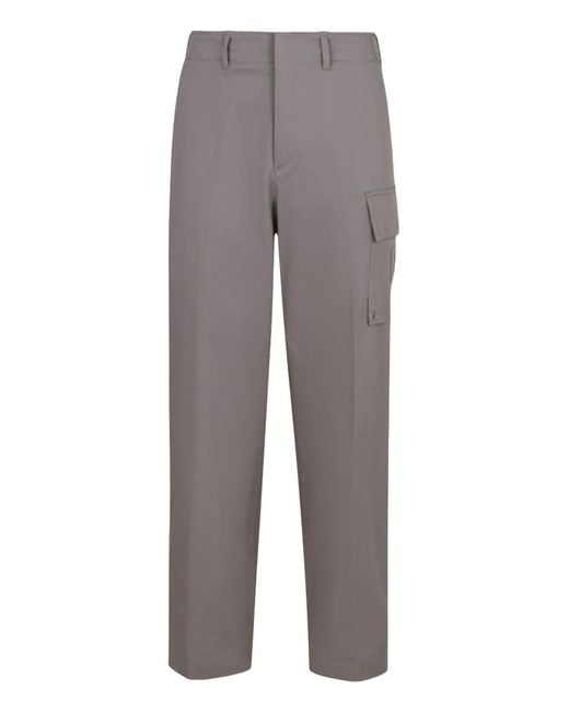 Fendi Gray Trousers In Gabardine Cotton for men