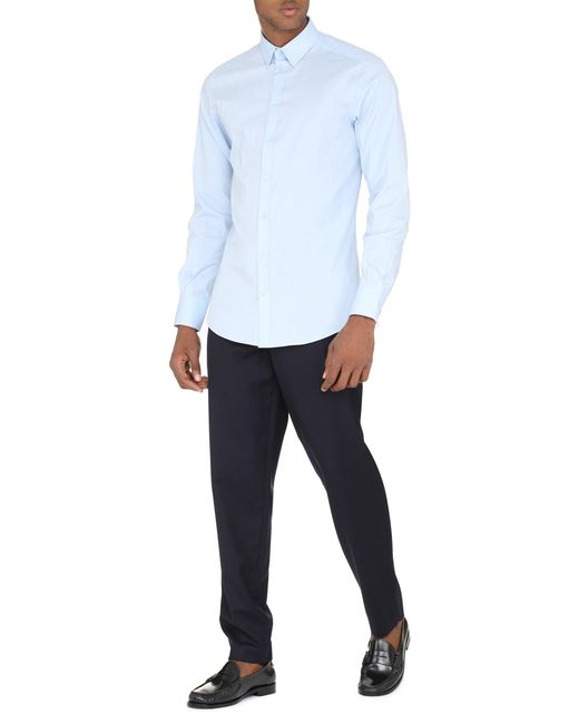 Dolce & Gabbana Blue Dolce & Gabbana Stretch Poplin Shirt for men