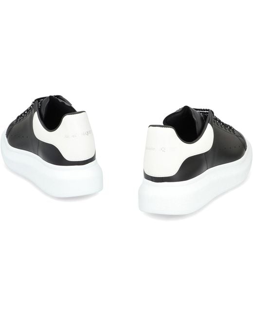 McQueen Black Leather Chunky Sneakers for men