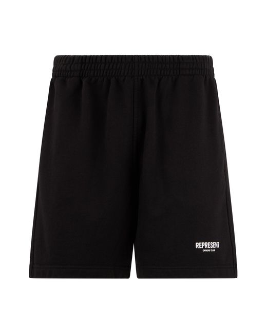 Represent Black Cotton Shorts