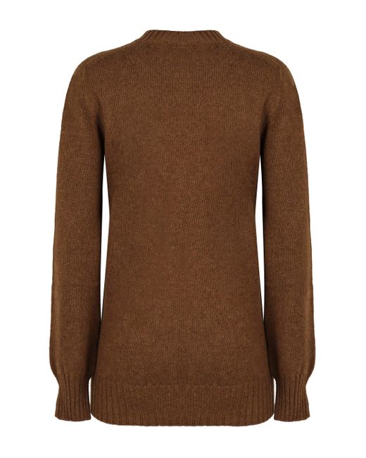 Philosophy Di Lorenzo Serafini Brown Luxurious Wool-Cashmere Sweater With-Tone Detail