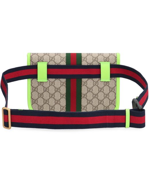 Gucci Green Mini Gg Supreme Fabric Belt Handbag for men