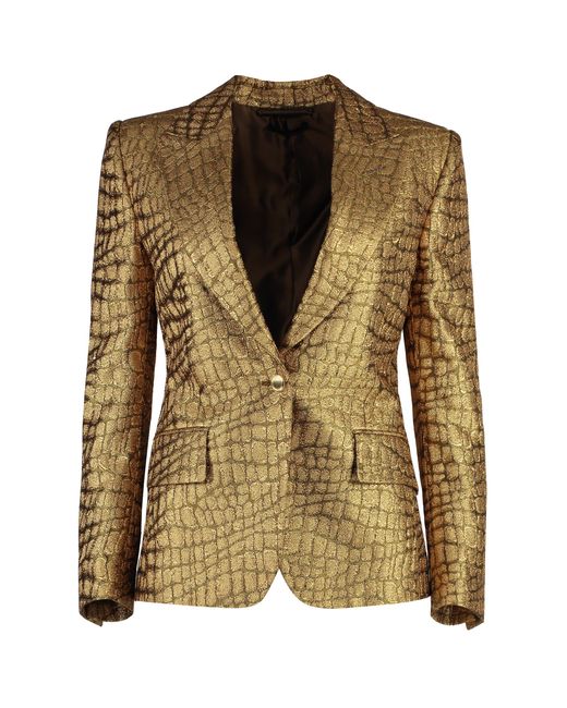 Tom Ford Metallic Single-Breasted One Button Jacket