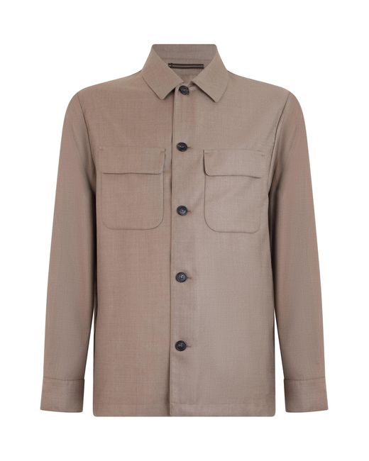 Slowear Brown Virgin Wool Button Jacket With Roll-Tab Sleeves for men
