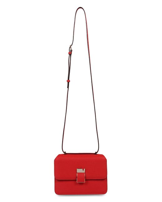 Valextra Red Nolo Mini Leather Crossbody Bag