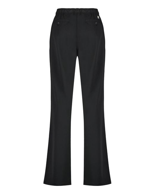Palm Angels Black Wide Trousers for men