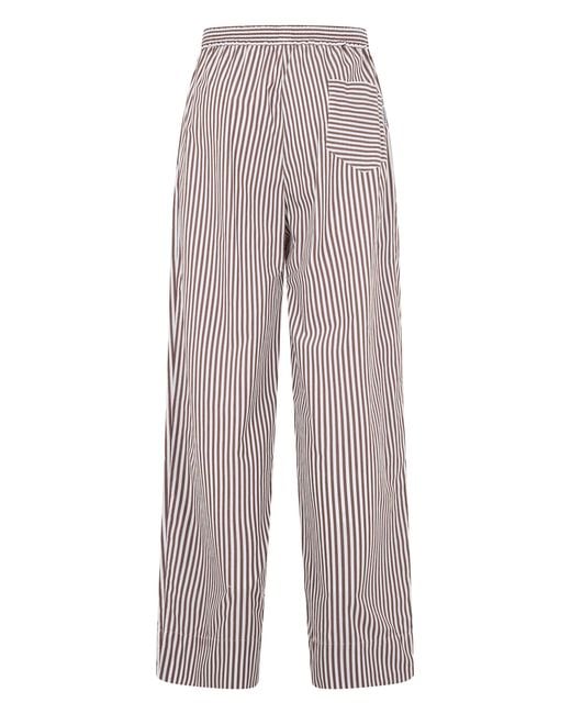 Des Phemmes Multicolor Striped Pants With Rhinestones