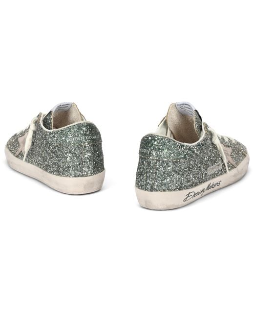 Golden Goose Deluxe Brand White Sneakers Super Star With Glitter
