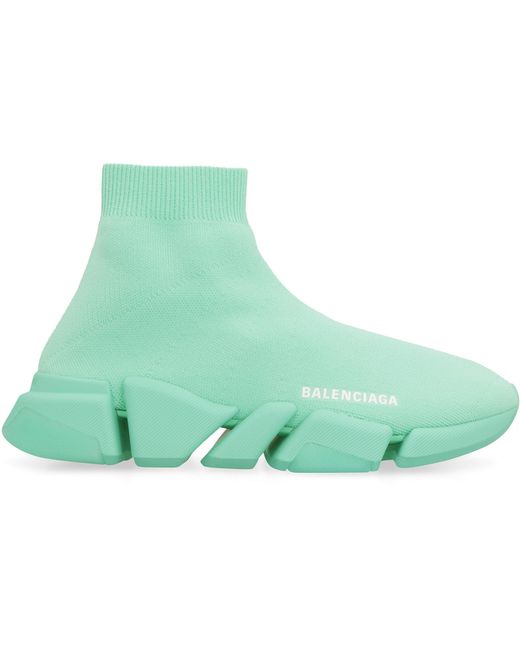 Balenciaga Speed 2.0 Knitted Sock-sneakers in Green | Lyst