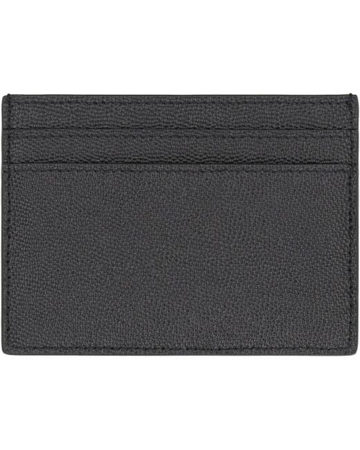 Saint Laurent Gray Cassandre Logo Detail Leather Card Holder for men