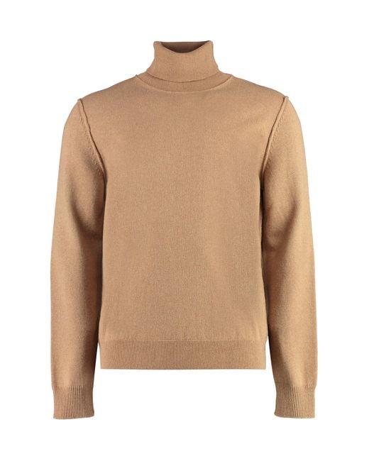 Maison Margiela Natural Cashmere Turtleneck Sweater for men