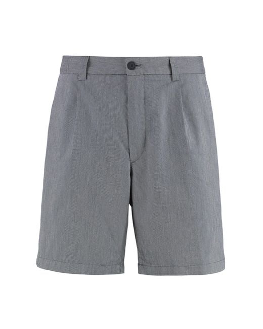 Boss Gray Cotton Blend Bermuda Shorts for men