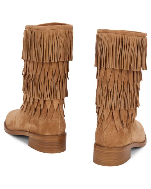 Aquazzura Brown Fringed Boots