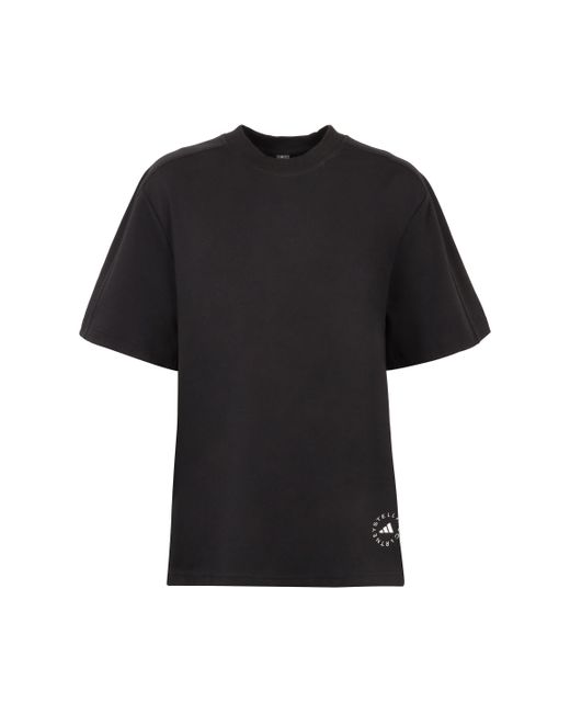 T-shirt girocollo in cotone di Adidas By Stella McCartney in Black