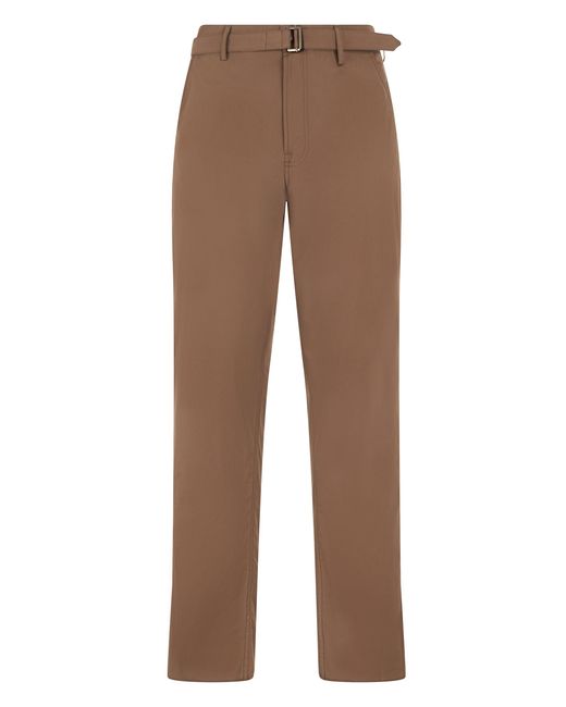 Canali Brown Classic Pants With Belt for men