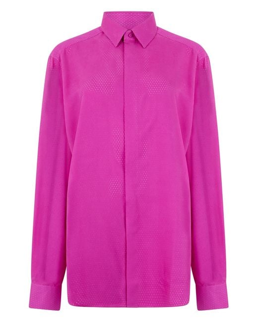 Tom Ford Pink Silk Brocade Shirt for men