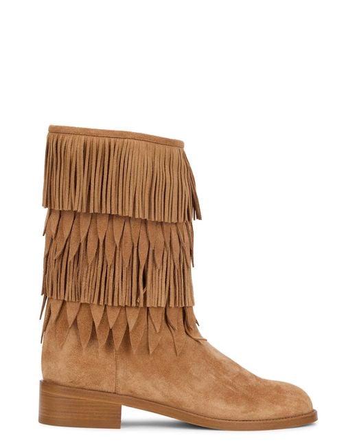 Aquazzura Brown Fringed Boots