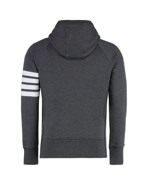 Thom Browne Black Full Zip Hoodie for men