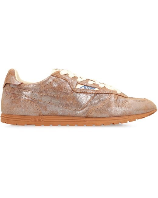 Autry Brown Windspin Low-Top Sneakers