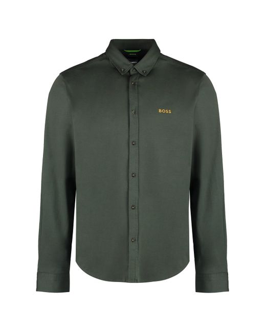Boss Green Button-Down Collar Cotton Shirt for men