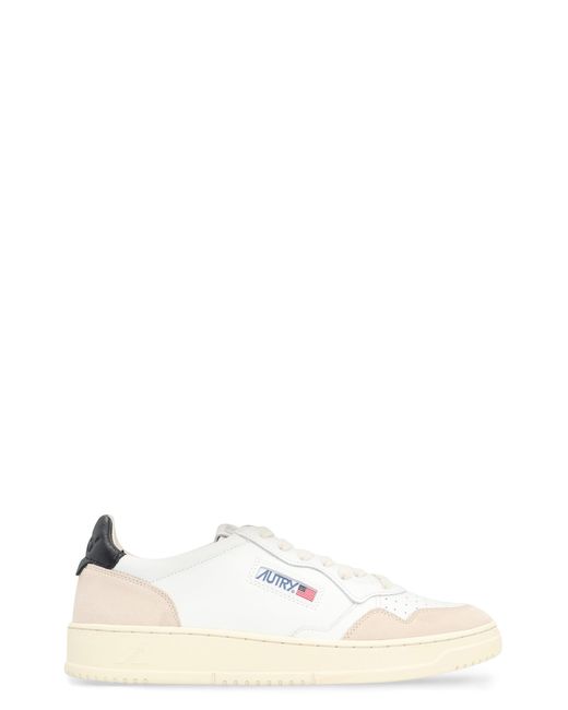Autry White Medalist Leather Low-Top Sneakers for men