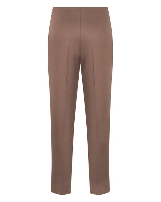 Peserico Brown Straight Cotton Elastic Pants