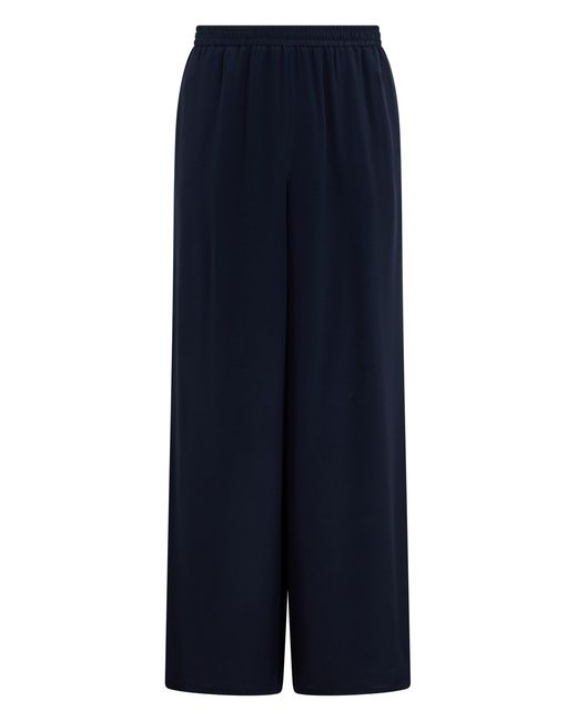 Max Mara Blue Loose Silk Pants With Drawstring