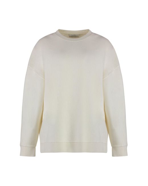 Max Mara White Elvira Wool And Cashmere Sweater